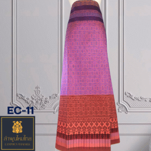 ผ้าไหมยกดอก ยกเล็กไม่มีเสื้อ ดิ้นสีดำ EC-11