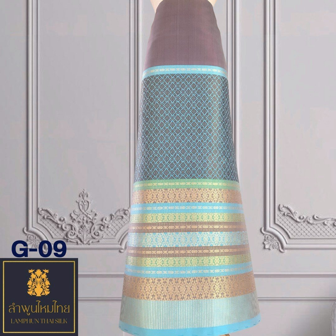 ผ้าไหมยกดอก ซิ่นลูกครึ่ง G-09