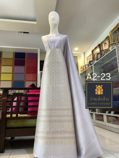 ผ้าไหมยกดอกลำพูน ยกใหญ่ลำพูนไหมไทย A2-23 - Image 4
