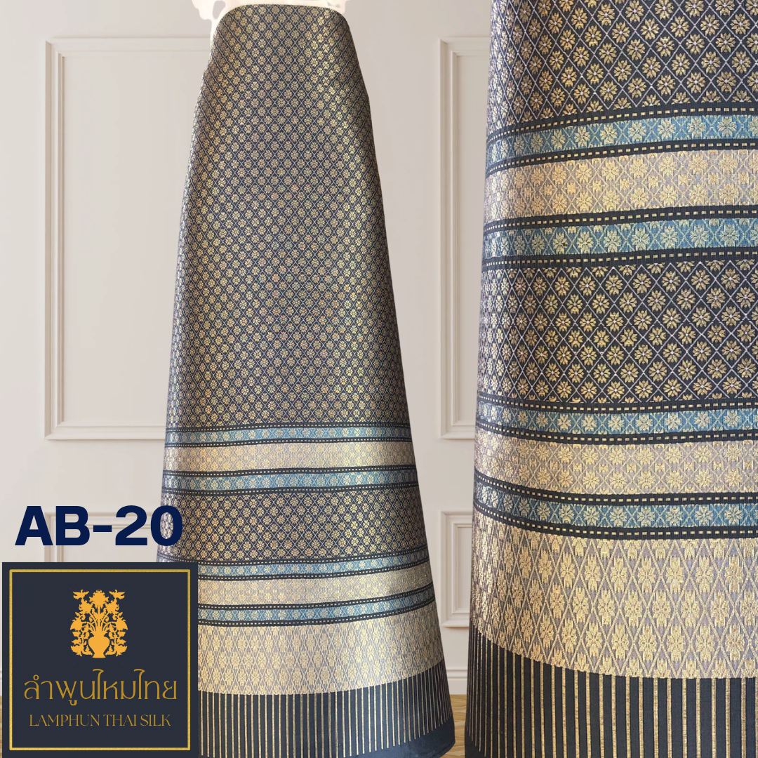 ผ้าไหมยกดอก ยกใหญ่แยกกาบแยกดอก ไม่มีเสื้อ AB-20