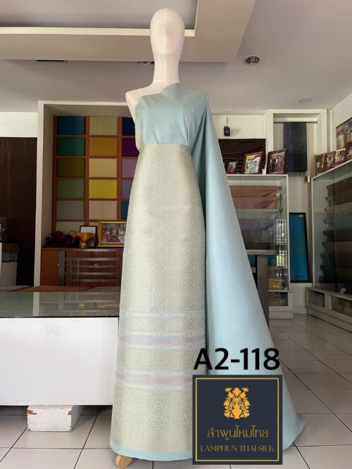 ผ้าไหมยกดอกลำพูน ยกใหญ่ลำพูนไหมไทย A2-118 - Image 5