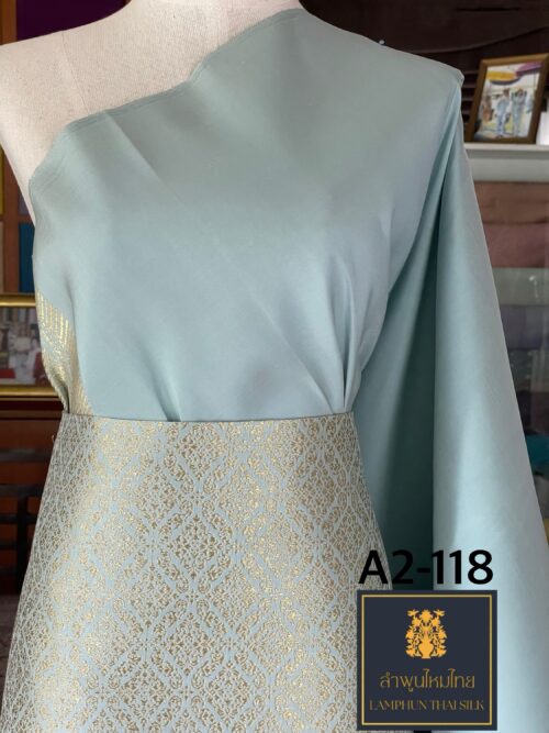 ผ้าไหมยกดอกลำพูน ยกใหญ่ลำพูนไหมไทย A2-118 - Image 3