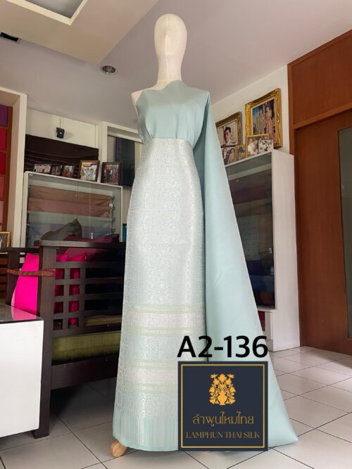 ผ้าไหมยกดอกลำพูน ยกใหญ่ลำพูนไหมไทย A2-136 - Image 2
