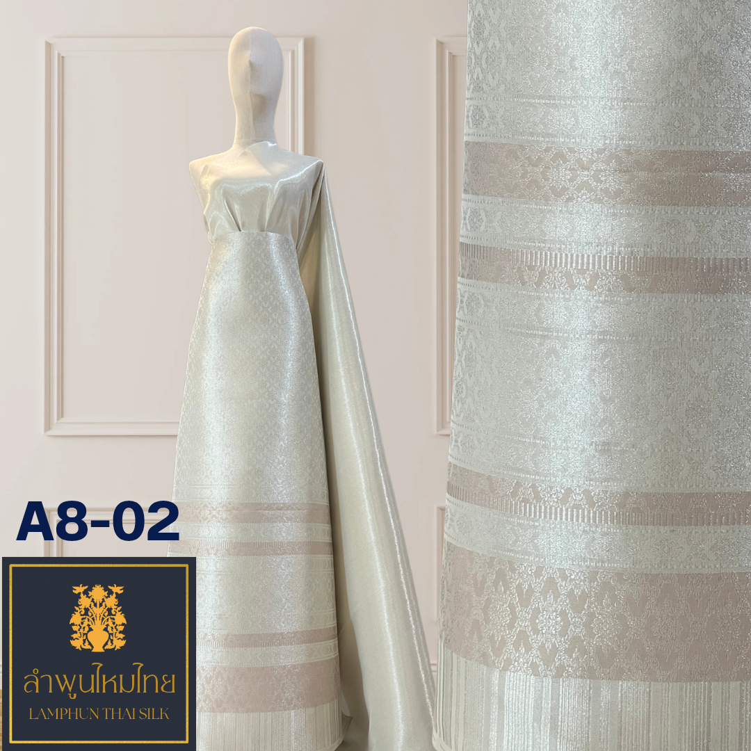 ผ้าไหมยกดอก ยกใหญ่ดิ้นล้วน A8-02 - Image 4