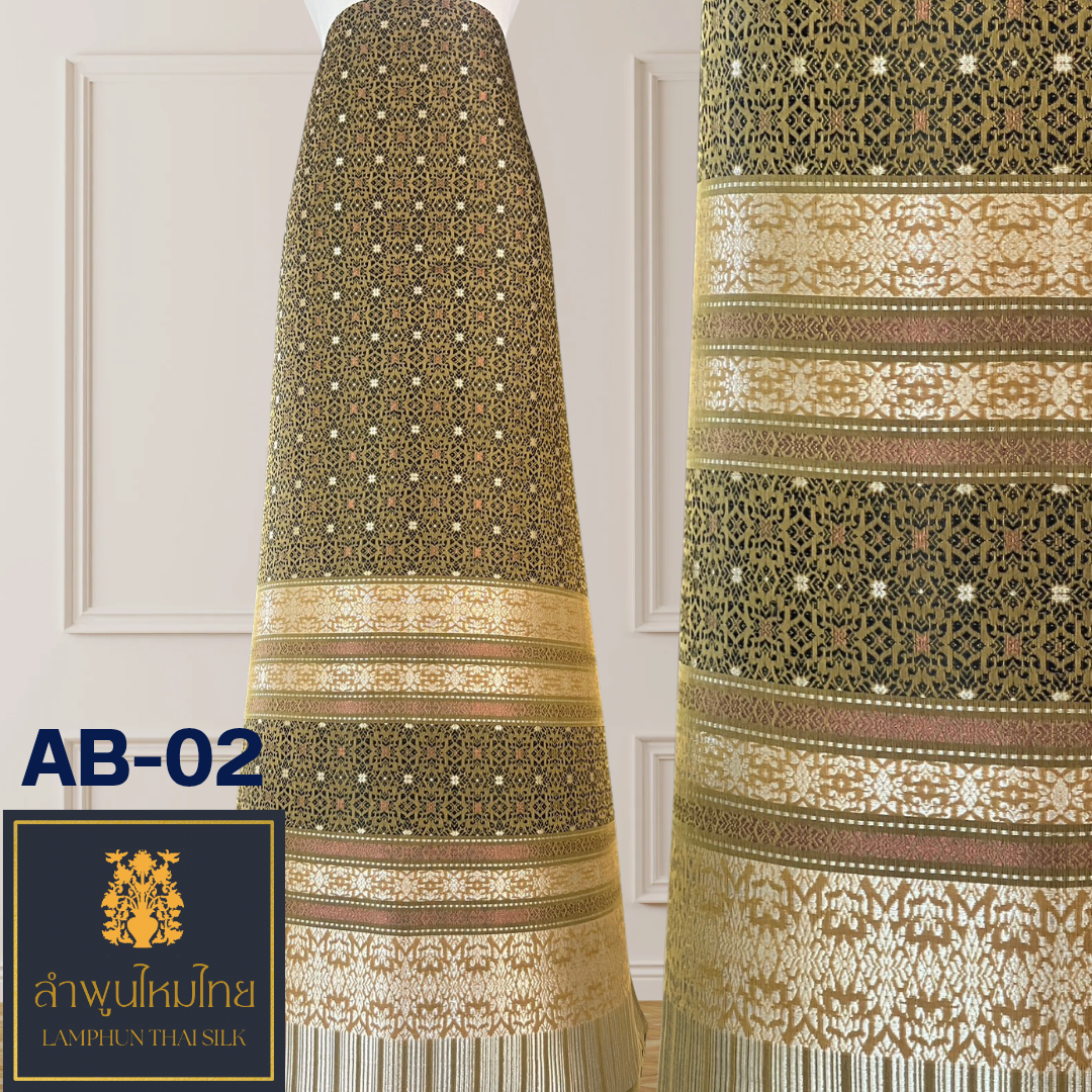 ผ้าไหมยกดอก ยกใหญ่ไม่มีเสื้อ AB-02