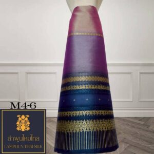 ผ้าไหมยกดอก ซิ่นล้านนาไม่มีเสื้อไล่สี M4-6