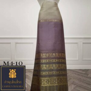 ผ้าไหมยกดอก ซิ่นล้านนาไม่มีเสื้อไล่สี M4-10